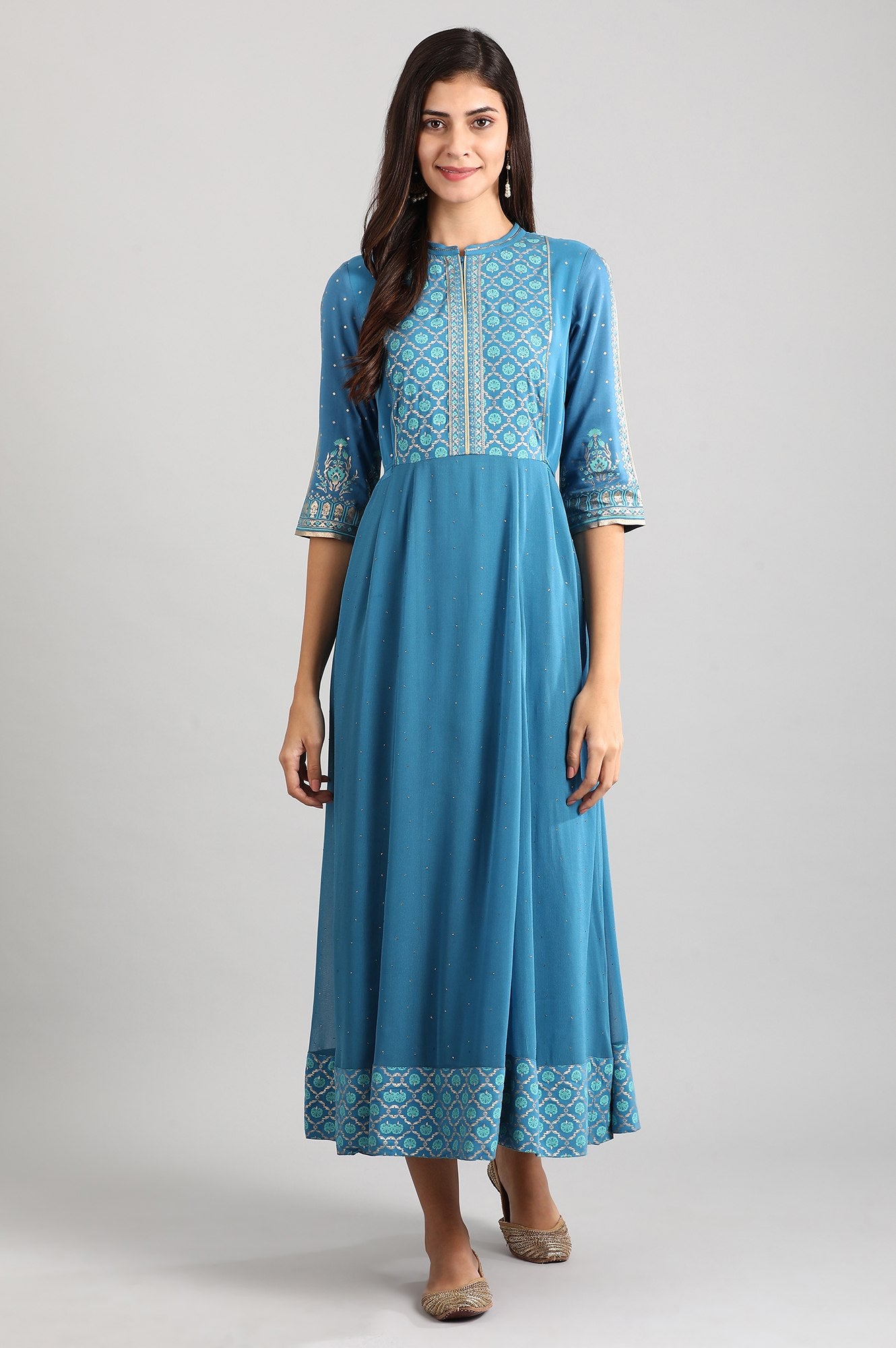 Buy Blue A-Line Dress Online for Woman