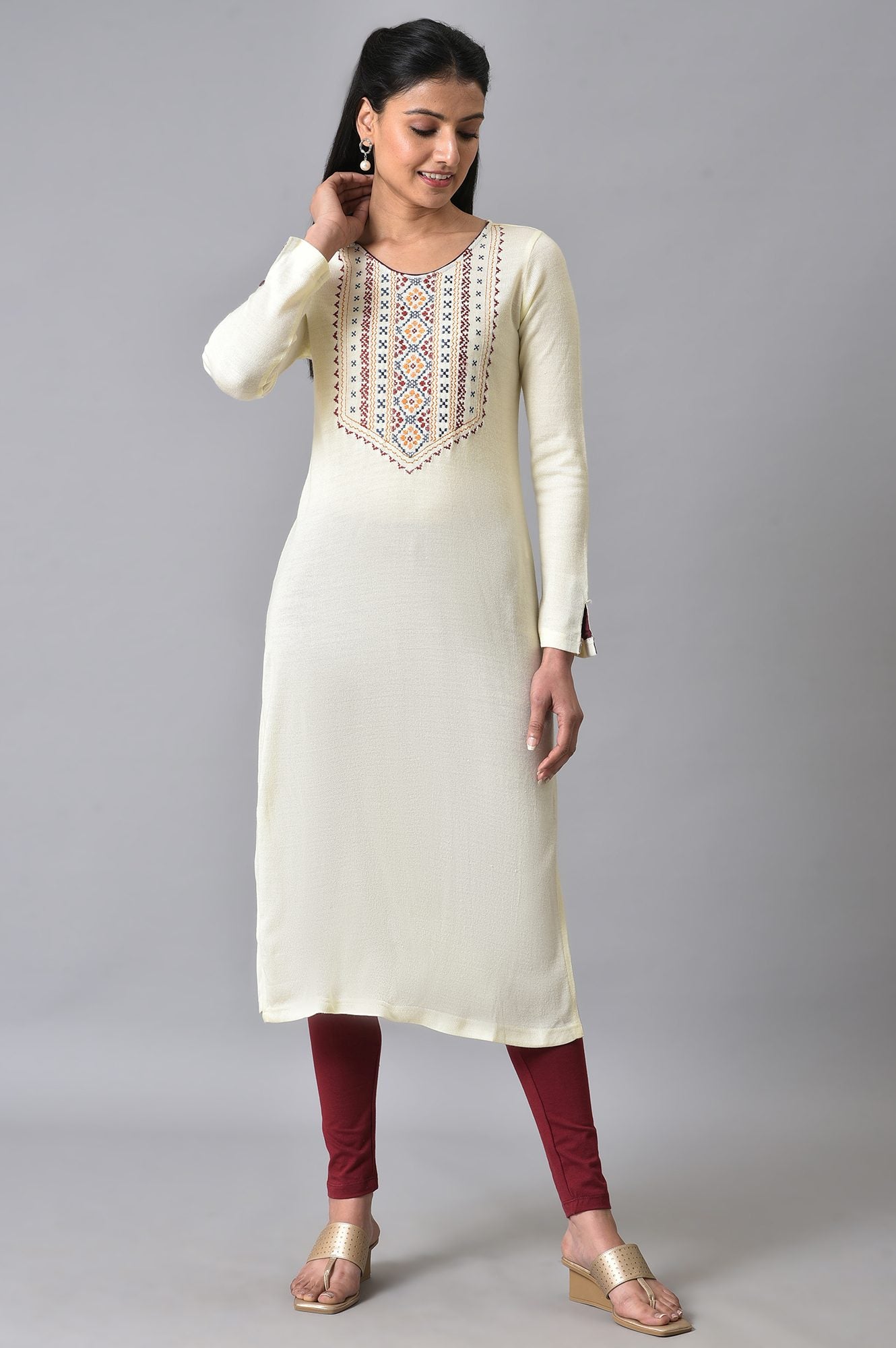 Natural Acrylic kurta L