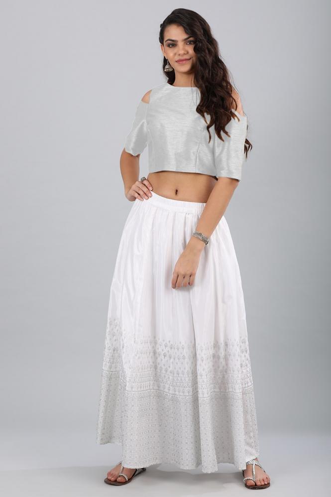 White Printed Skirt-2