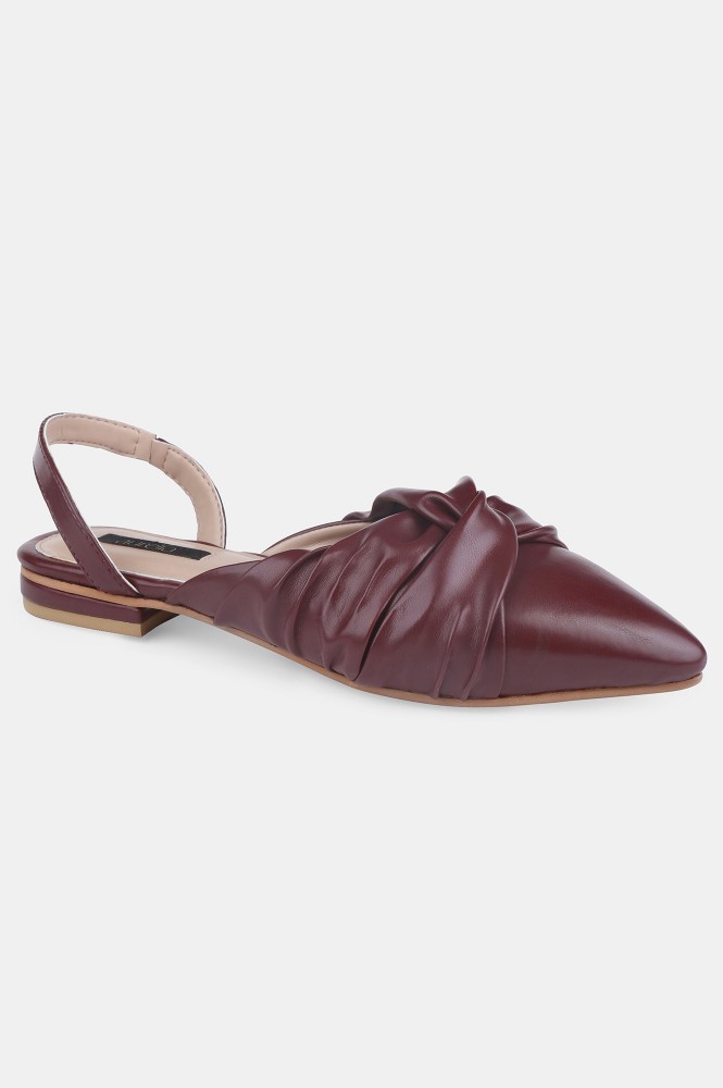 Burgundy Pointed Toe Flats