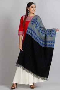 Blue Printed Square Neck kurta