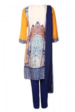 Yellow Printed kurta Set