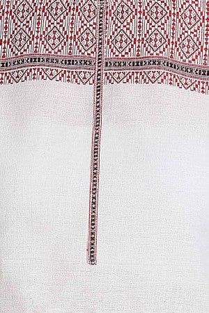 White Printed Round Neck kurta