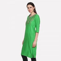 Green Printed 3/4 Sleeve kurta