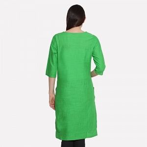 Green Printed 3/4 Sleeve kurta