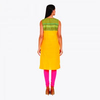 Yellow V Neck Sleeveless kurta