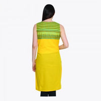 Yellow V Neck Sleeveless kurta