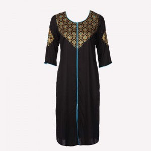 Black Round Neck Sleeveless kurta