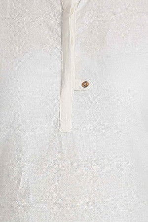 White Solid Mandarin Neck kurta