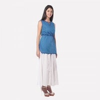 Blue Printed High-Low kurta