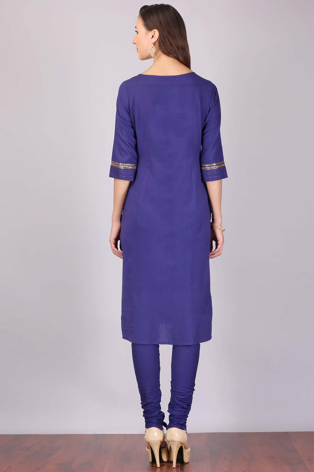 Purple Printed kurta Set