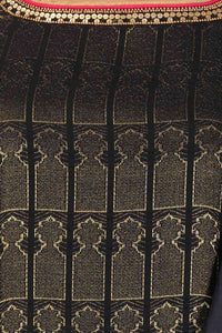 Black Printed Stylized Round Neck kurta Set
