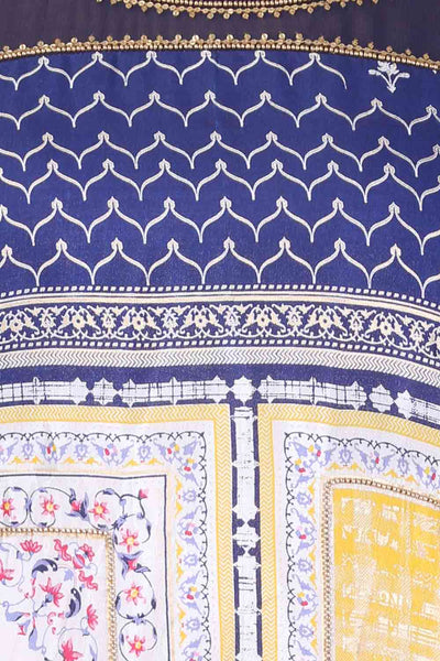 Purple & Yellow Printed kurta Set