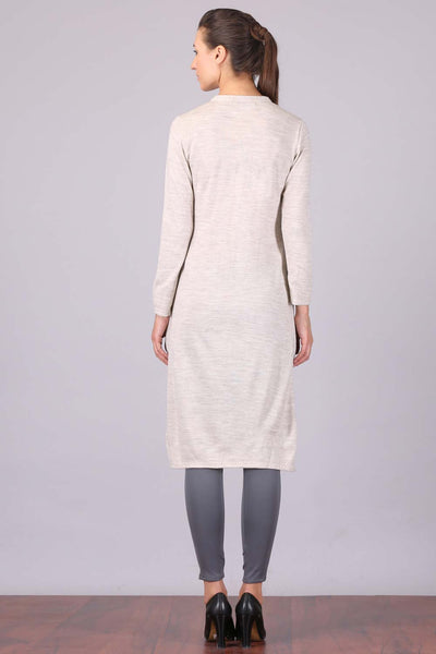 Pink & White Winter kurta