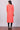 Coral Red &amp; Navy Blue Color Blocked Printed kurta