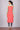 Peach Printed Round Neck Winter kurta