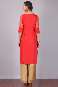 Red Round Neck kurta
