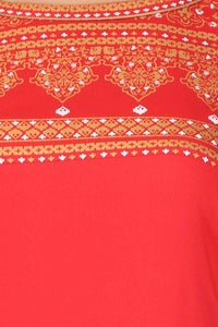 Red Round Neck kurta