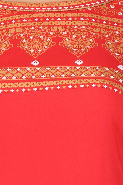 Red Round Neck kurta