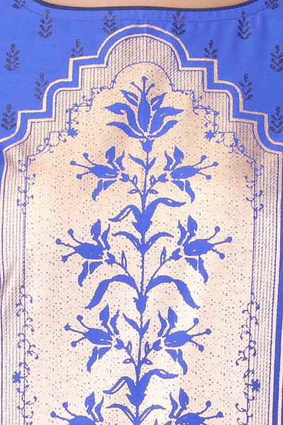 Blue Square Neck Floral Print kurta