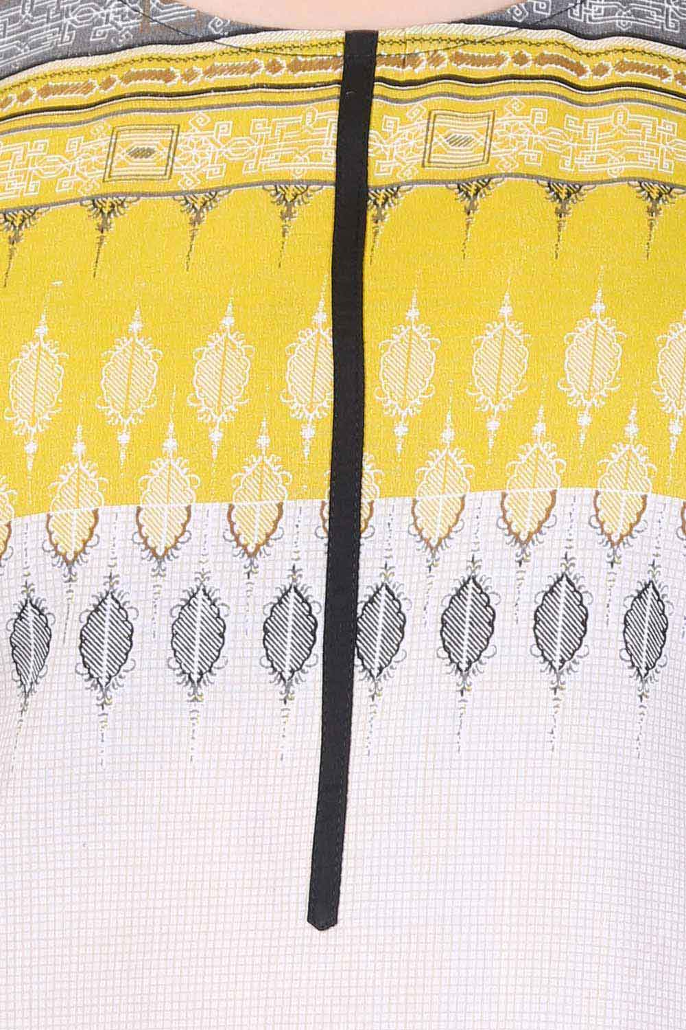 Yellow Printed Sleeveless kurta