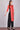 Coral Red &amp; Black Colorblocked Printed kurta