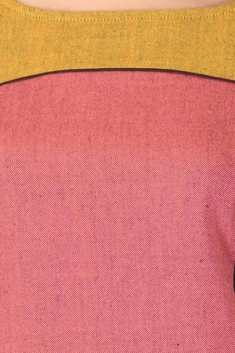 Pink Printed Round Neck Winter kurta