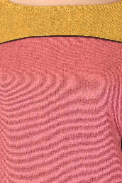 Pink Printed Round Neck Winter kurta