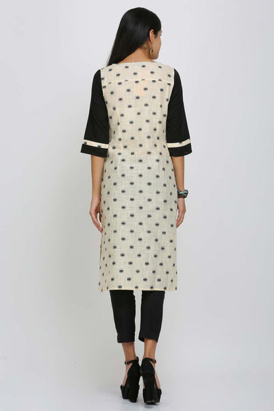 White & Black Printed kurta