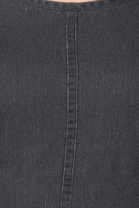 Black Round Neck Denim kurta