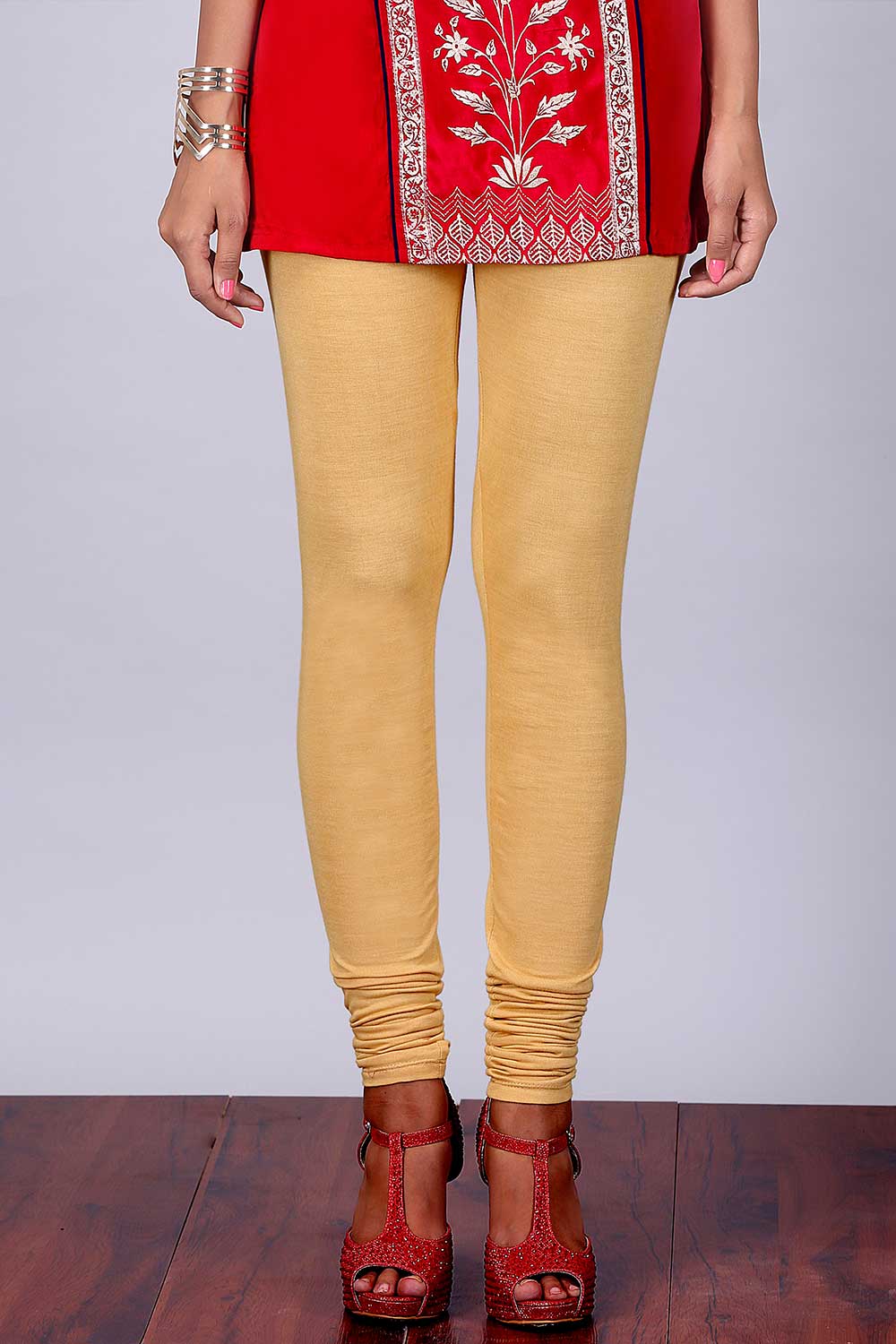 Gold Knitted Churidar