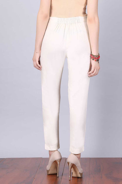 White Slim Fit Trousers