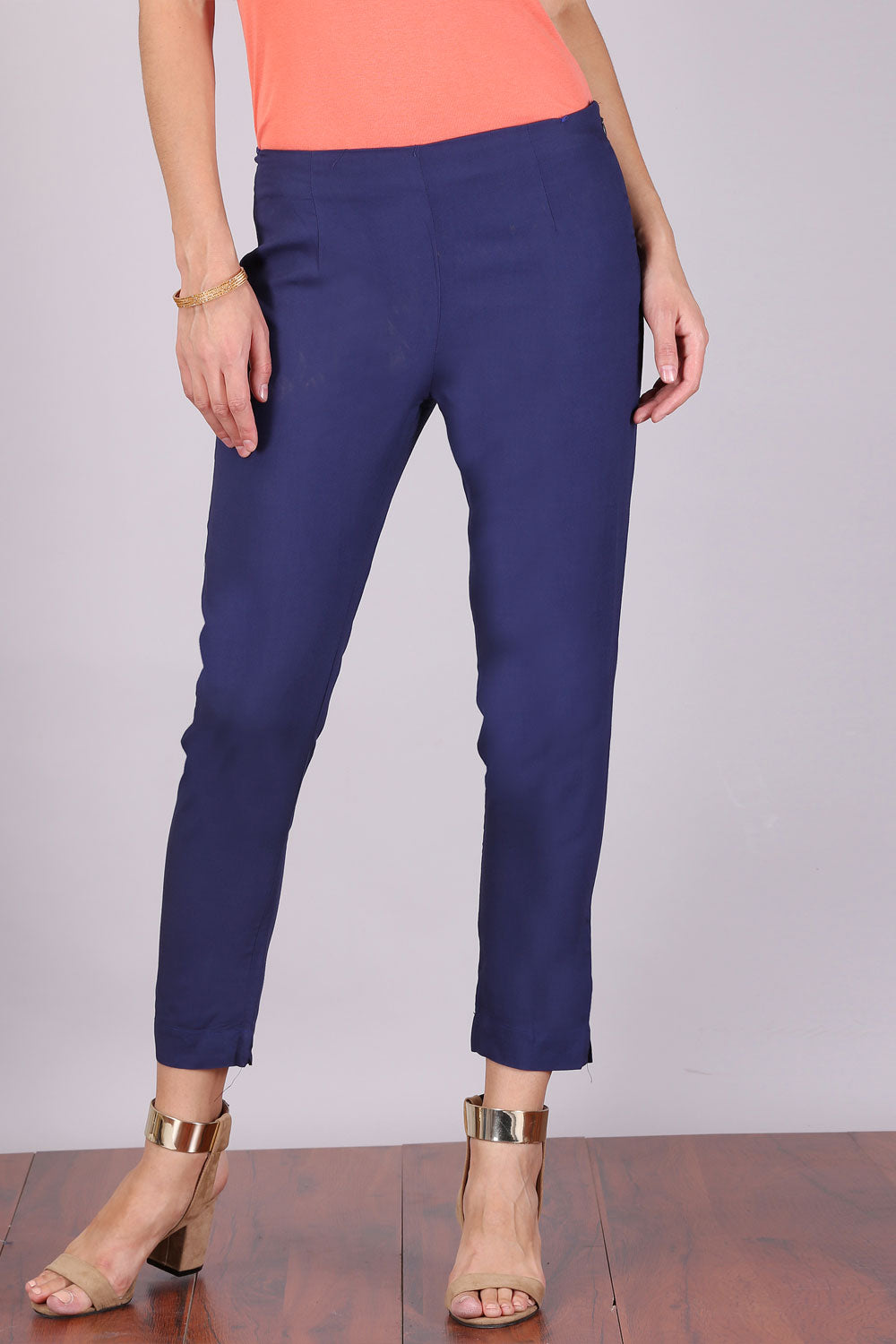 Navy Blue Slim Fit Trousers