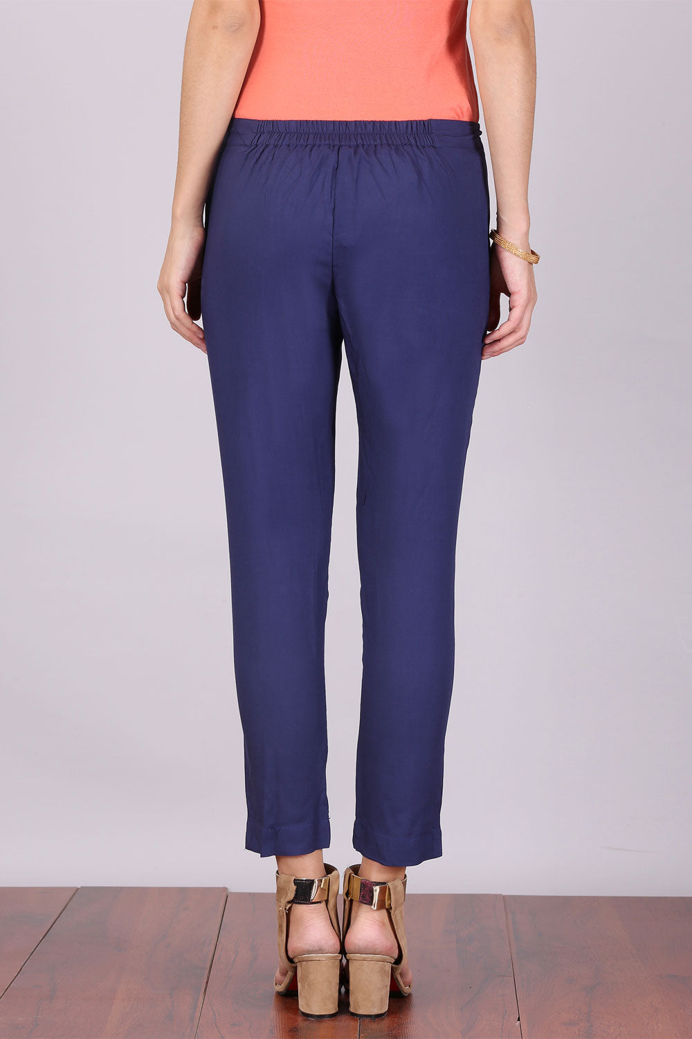 Navy Blue Slim Fit Trousers