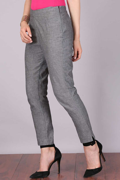 Grey Cropped Trousers