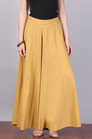 Buy Gold Pleated Palazzo Online for Woman Shop for Aurelia