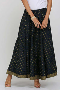 Black Printed Skirt