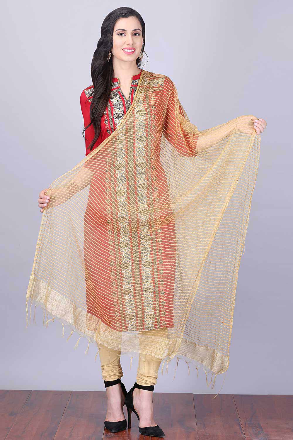 Golden Solid Dupatta