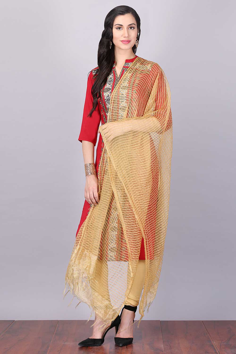 Golden Solid Dupatta