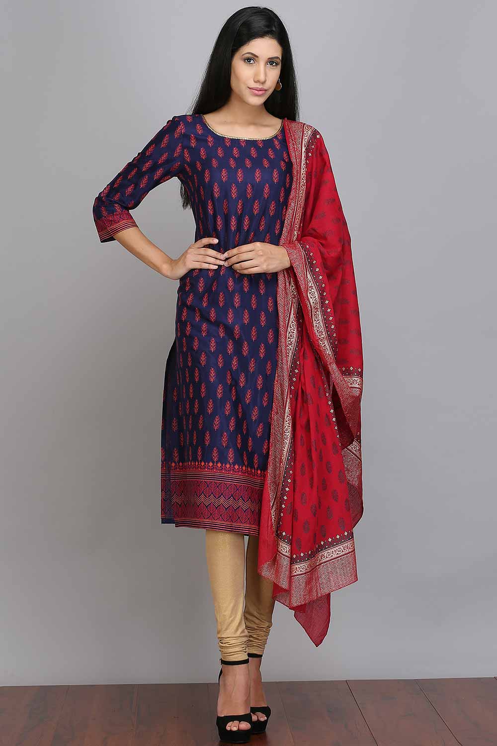 Red Printed Dupatta