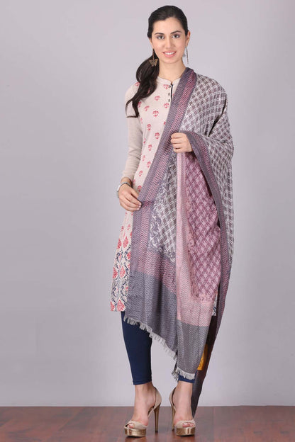 Grey Printed Shawl