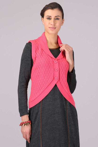 Pink Collar Neck Sweater