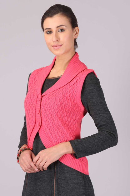 Pink Collar Neck Sweater