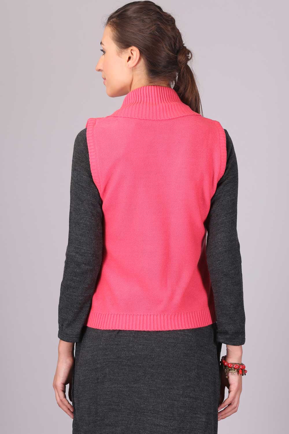 Pink Collar Neck Sweater