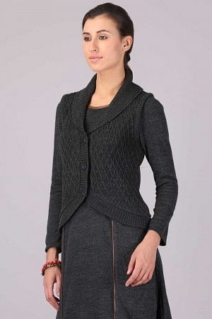 Dark Grey Collar Neck Sweater