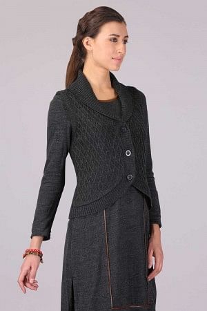 Dark Grey Collar Neck Sweater