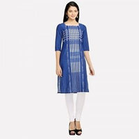 Blue Square Neck 3/4 Sleeve kurta