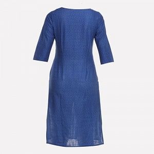 Blue Square Neck 3/4 Sleeve kurta