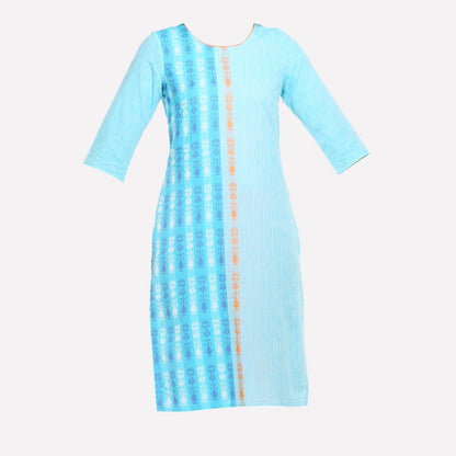 Light Blue Printed 3/4 Sleeve kurta