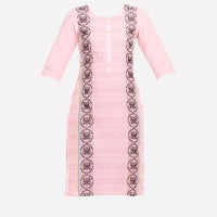 Pink Round Neck Printed kurta